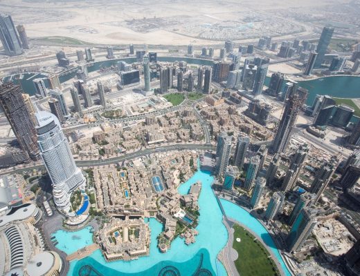 a view from the top of Burj Khalifa in Dubai