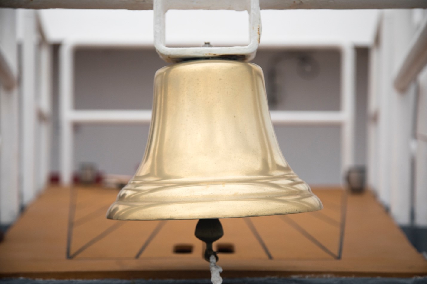 a bell is located at the stern of the sea bird in baja