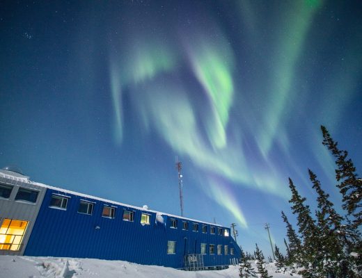 northern lights above the Churchill Northern Studies Center