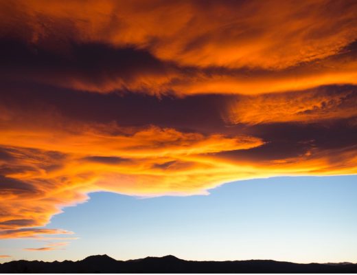 magnificent orange clouds above Boulder, Colorado