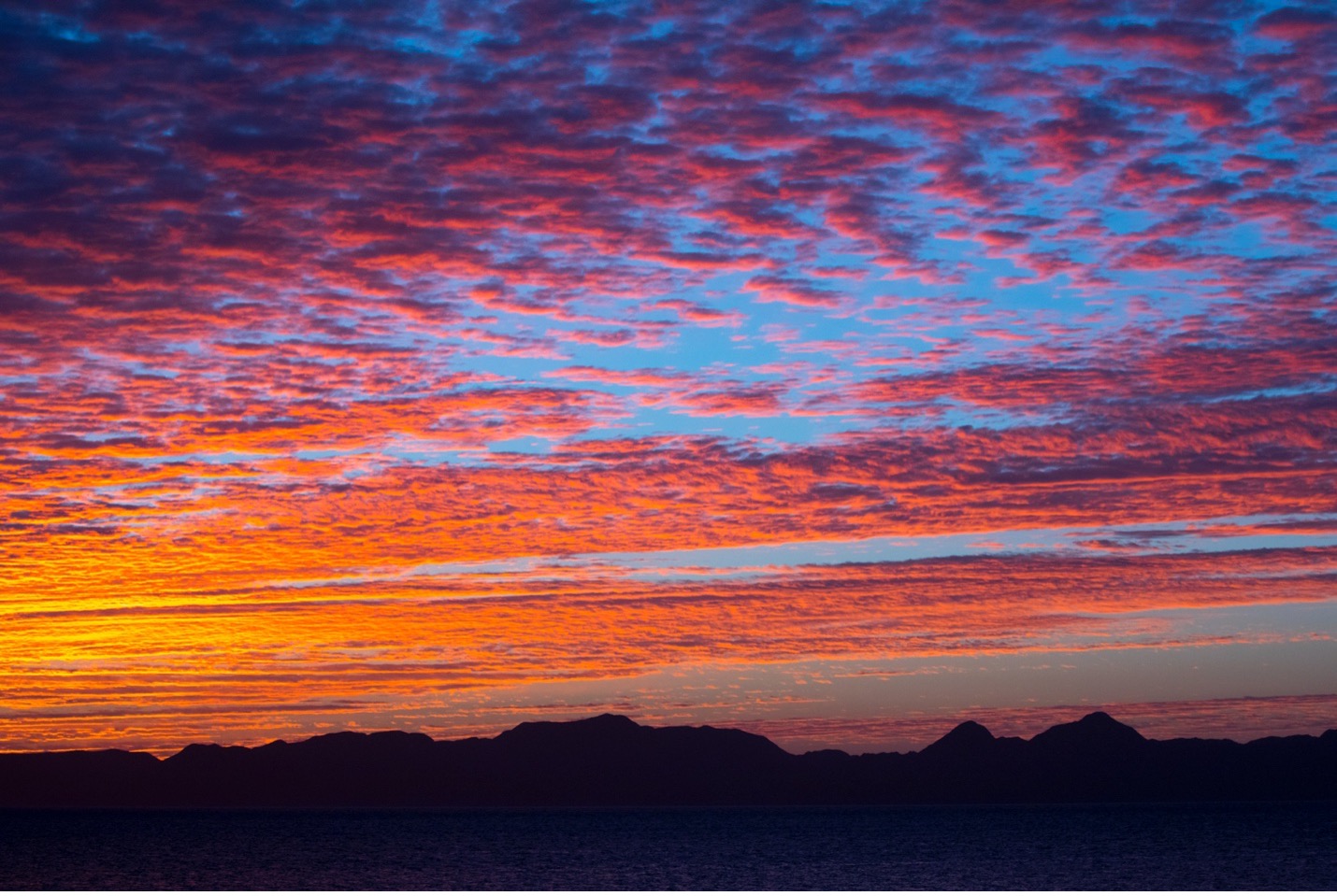 an extremely colorful sunset in Baja