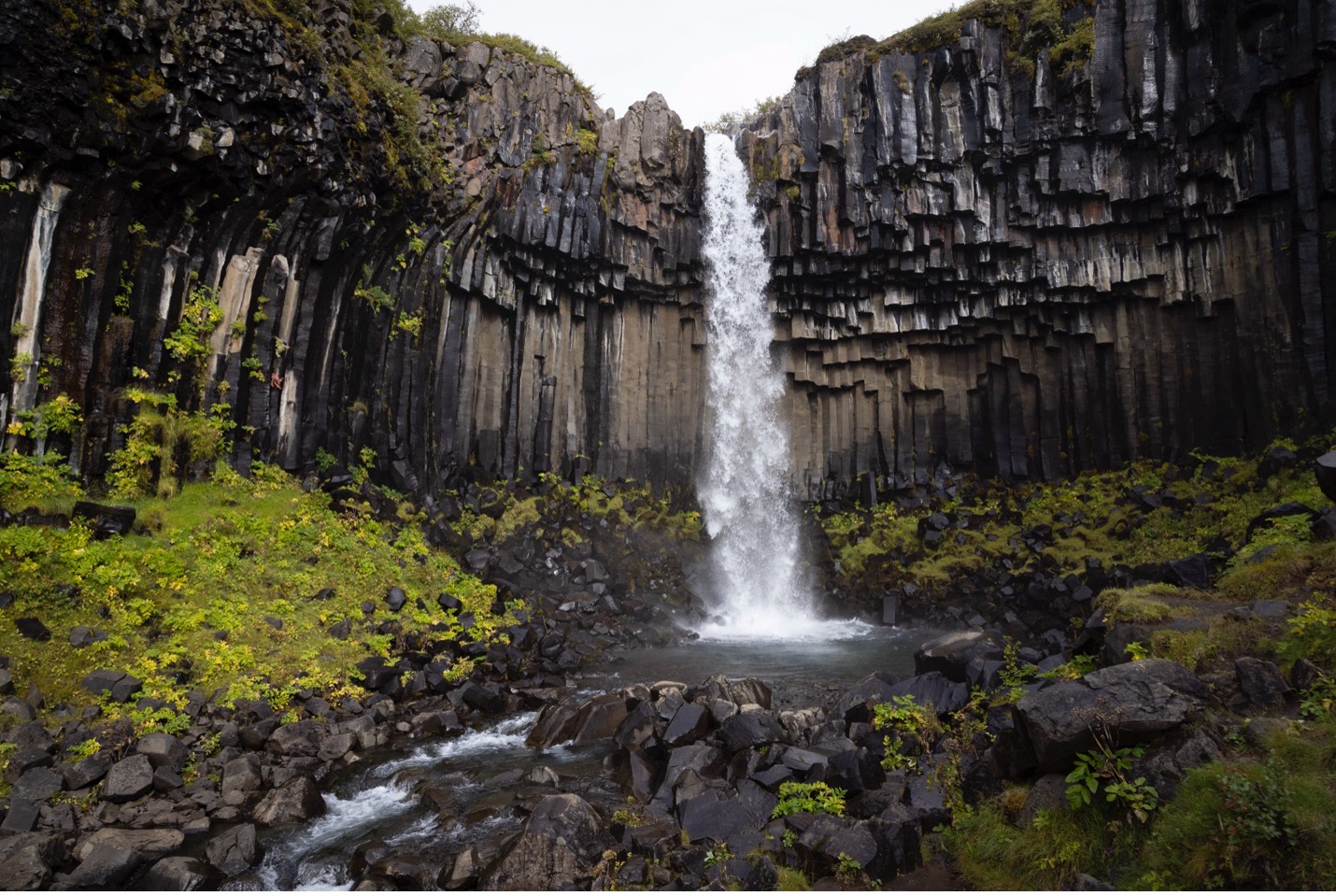 waterfall with basalt columns