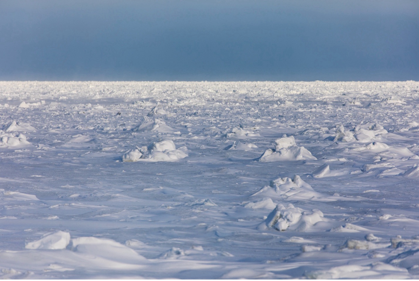 the frozen hudson bay extends for miles